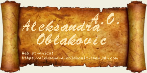 Aleksandra Oblaković vizit kartica